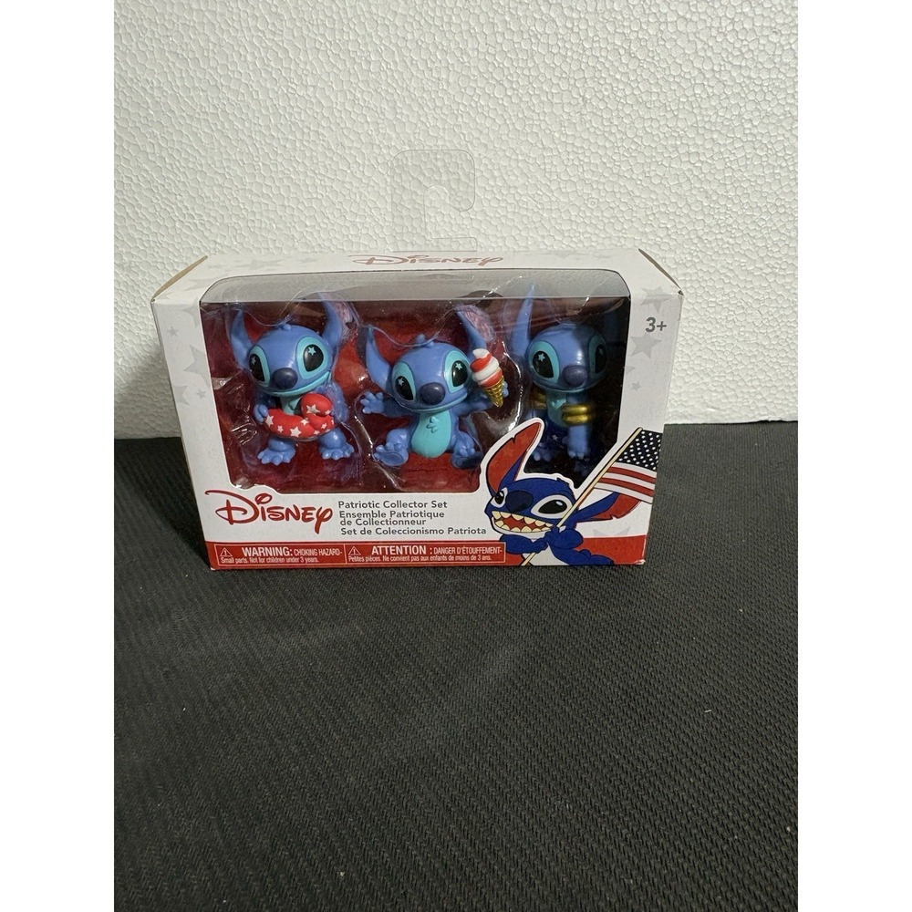 Disney Lilo & Stitch STITCH July 4th Patriotic Collector Set of 3 Figures 2"